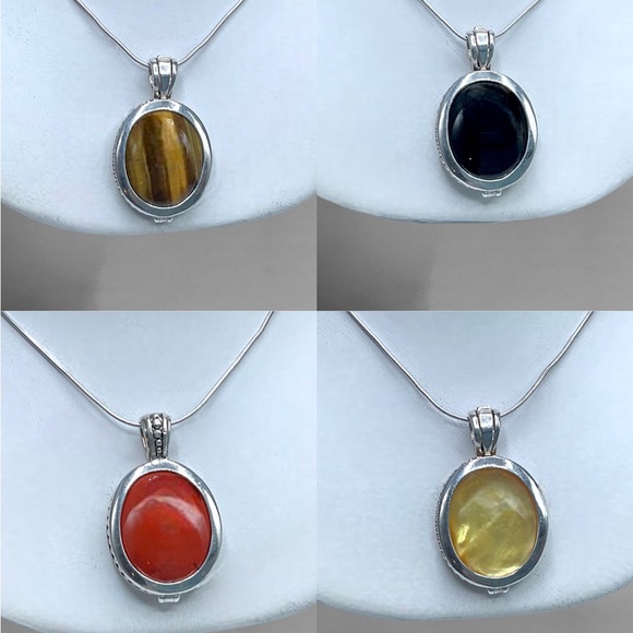 🌺Unique 8 in 1 Sterling Gemstone Necklace - Picture 2 of 16
